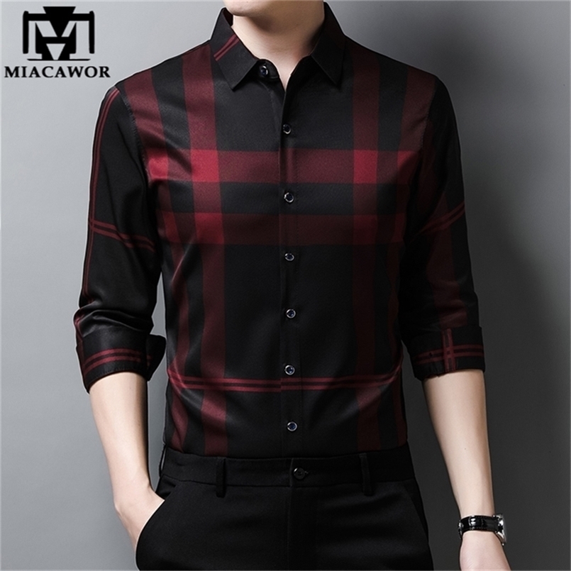 High Quality Men Shirts Slim Fit Silk Dress Shirt Spring Long Sleeve Casual Plaid Shirts Camisa Masculina C728 220401, Purple
High Quality Men Shirts Slim Fit Silk Dress Shirt Spring Long Sleeve Casual Plaid Shirts Camisa Masculina C728 220401, Purple