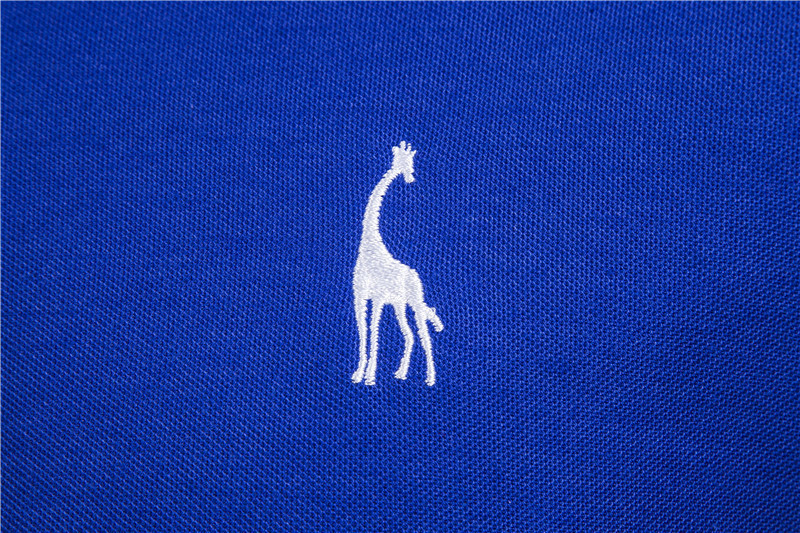 Drop Summer Cotton Polo Men Solid Deer Embroidery Short Sleeve Polo Shirt Men Fashion Polo Giraffe Mens Shirts 220418