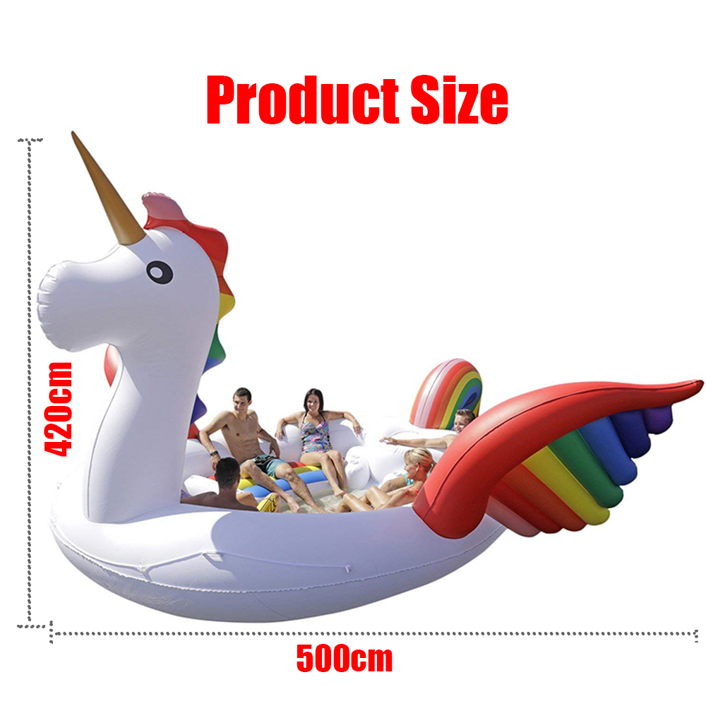 6-8person Huge Flamingo Pool Float Giant Inflatable Unicorn Swimming Pool Accessories Island For Party Floating wedding beach Boat Outdoor Toy