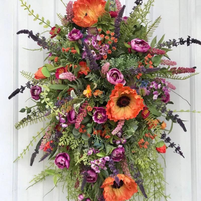 Decorative Flowers & Wreaths Artificial Front Door Hanging Spring Garland Farmhouse Colorful Wreath For Party Window Wall, As shown
Decorative Flowers & Wreaths Artificial Front Door Hanging Spring Garland Farmhouse Colorful Wreath For Party Window Wall, As shown