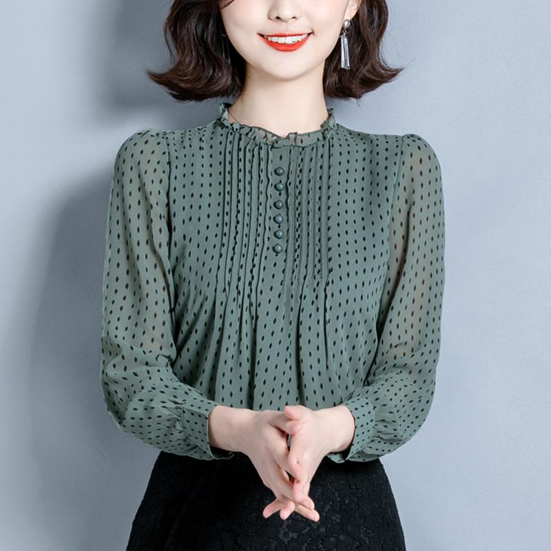 Women's Blouses & Shirts 2022 Spring Autumn Polka Dot Women Elegant Chiffon Shirt Korean Woman Clothes Plus Size Office Tops Blusas De Mujer, Green
Women's Blouses & Shirts 2022 Spring Autumn Polka Dot Women Elegant Chiffon Shirt Korean Woman Clothes Plus Size Office Tops Blusas De Mujer, Green
