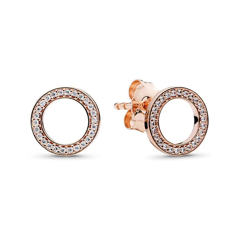 New High Quality Popular 925 Sterling Silver Cheap Infinity Stud Earrings Clear CZ For Fashion Earrings Women Wedding Jewelry Accessories