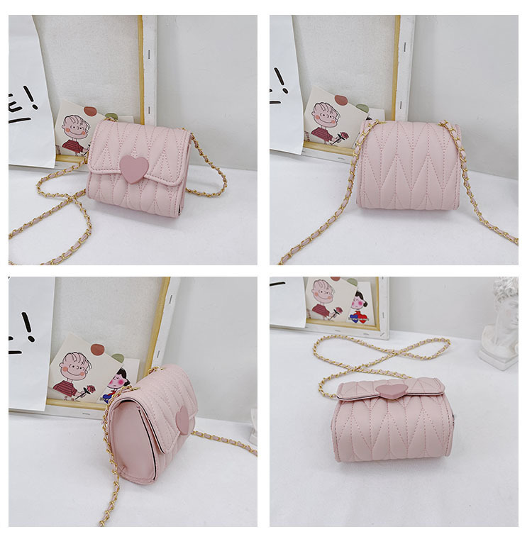 Fashion Heart Baby Girls Small Shoulder Bags Kids Coin Purse Accessories Handbags Lovely Children s Mini Square Messenger Bag 220630