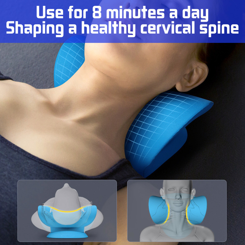 Neck Shoulder Stretcher Relaxer Cervical Chiropractic Traction Device Pillow for Pain Relief Cervical Spine Alignment Gift Adjust
