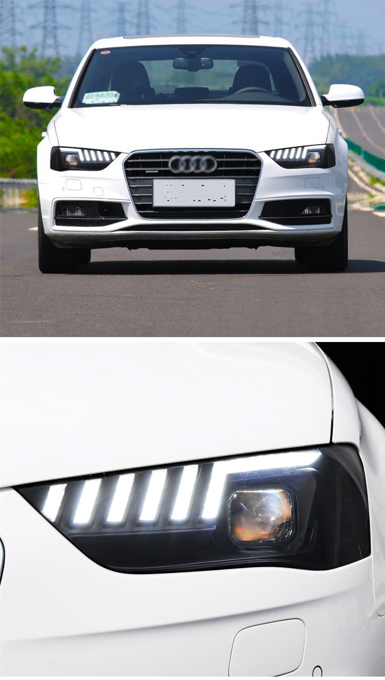 Car Headlights For Audi A4 LED Headlight 2009-16 Headlights A4L B8 DRL Turn Signal High Beam Angel Eye Projector Lens