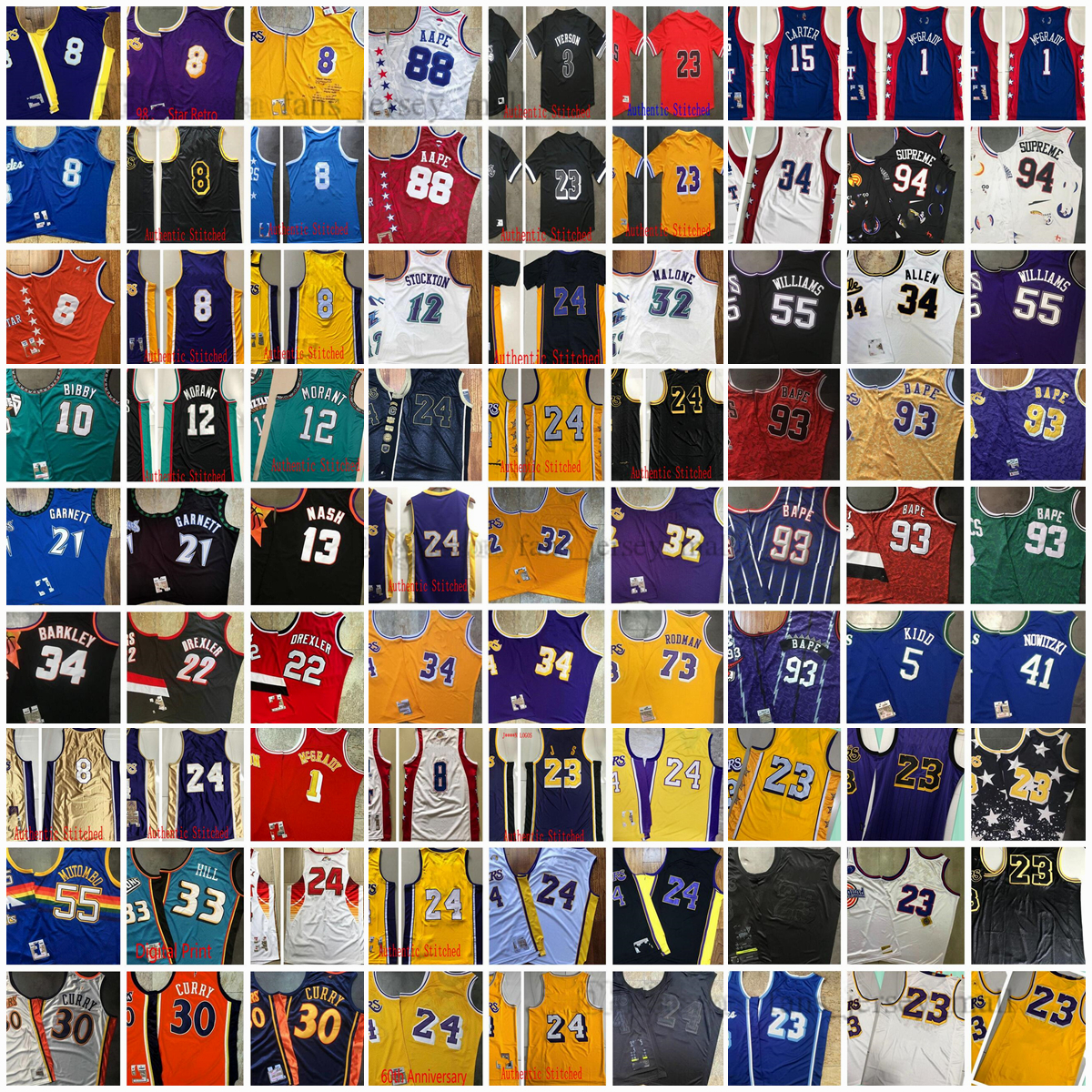 Authentic Stitched Retro Mitchell and Ness Basketball Jerseys Payton Shaw Kemp Allen Westbrook Olajuwon Garnett McGrady Bibby Morant Nash Barkley Stockton Malone, Same as picture
Authentic Stitched Retro Mitchell and Ness Basketball Jerseys Payton Shaw Kemp Allen Westbrook Olajuwon Garnett McGrady Bibby Morant Nash Barkley Stockton Malone, Same as picture