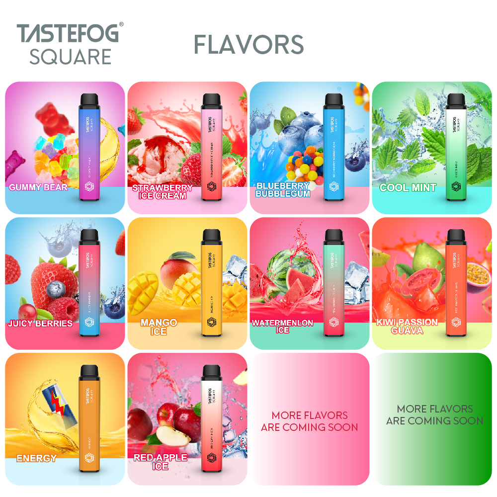 Original Tastefog SQUARE 3500 Puff Disposable Vape Pen Rechargeable e cigarette Mesh Coil Electronic Cigarettes starter kit 10ml Pod
Original Tastefog SQUARE 3500 Puff Disposable Vape Pen Rechargeable e cigarette Mesh Coil Electronic Cigarettes starter kit 10ml Pod