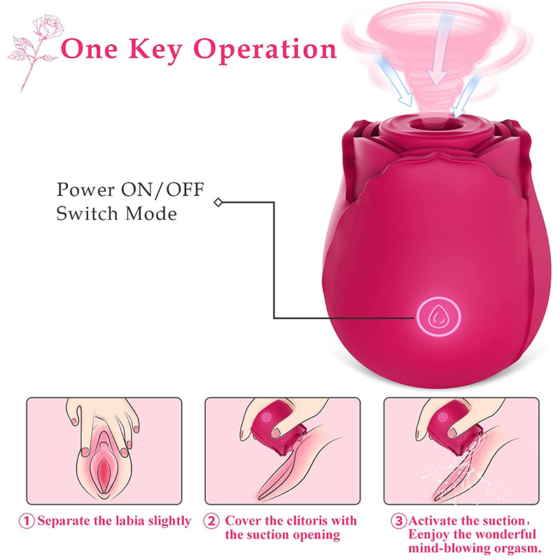Rose Toy for Women, Sucking Vibrator Women with 10 Intense Suction, Rechargeable Clit Sucker Nipple Stimulator Sex Toys 220330