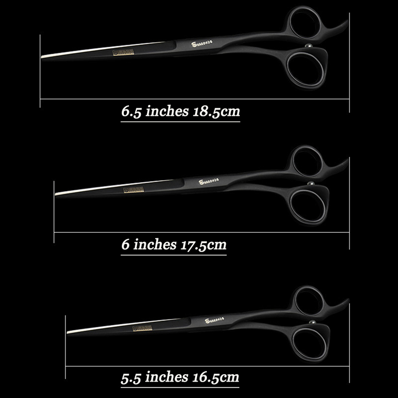 5.5/6.0/6.5/7 Inch Professional Hairdressing Scissors Barber 440C Cutting Hair Salon Shears Black 220317