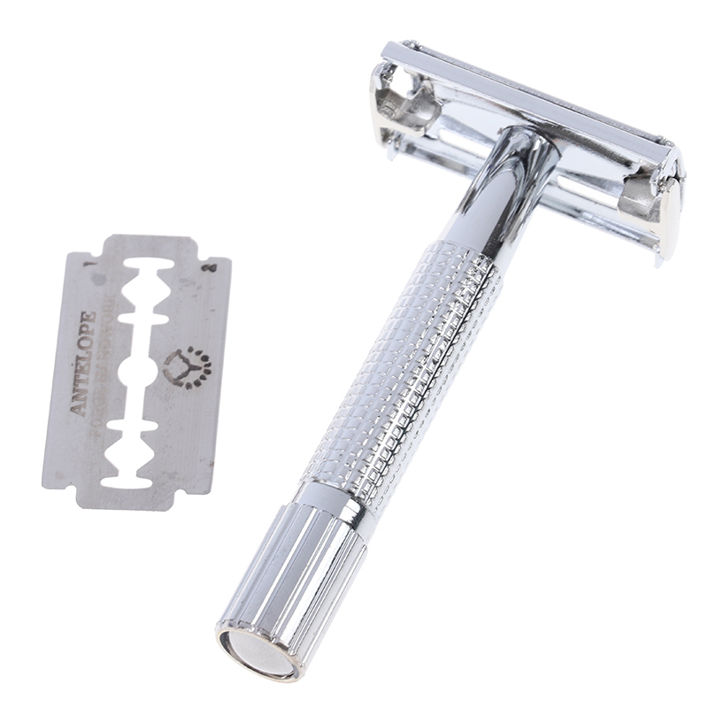 Stainless Steel Classic Razor Handle For Men Barber Straight Razor Holder Men's Shaving Face Razor Blades Shaving Machine 220708