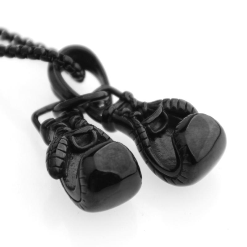 Pendant Necklaces 2pcs/set Mens Unisex Stainless Steel Silver Color/gold Black Boxing Gloves Necklace Sport Colar Jewelry Christmas Giftpend