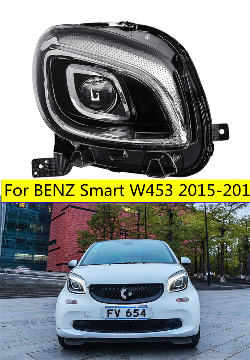 All LED head lamp For Smart LED headlights assembly 15-18 W453 high beam turn signal bifocal lens lights
