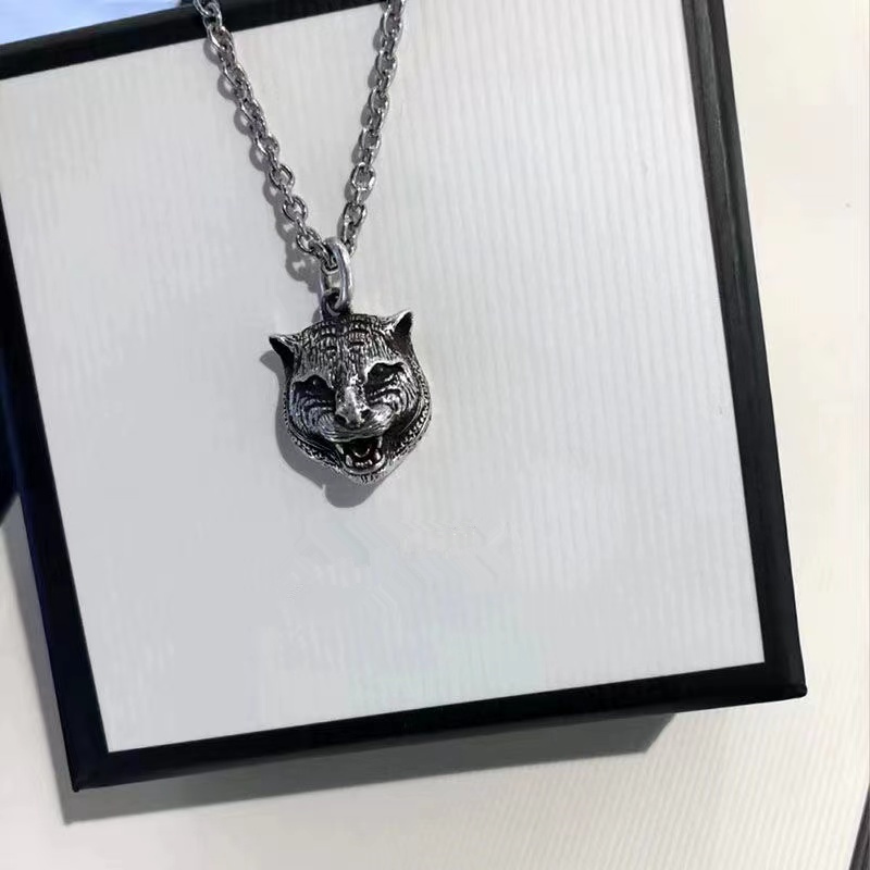 High quality Jewelry Italian design 925 silver G letter Pendant Necklace wolf cow Tiger animal Pendant men's and women's fashion accessories