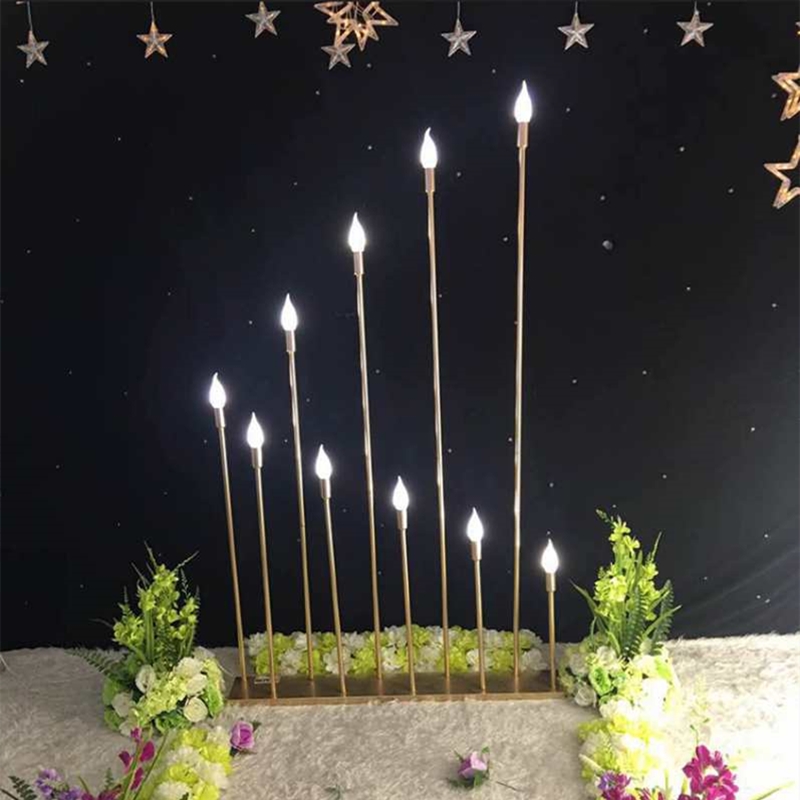 4pcs Metal Candelabra Candle Holders Electric Wedding Table Centerpiece Road Lead Candelabrum For Home Decor XJ260305