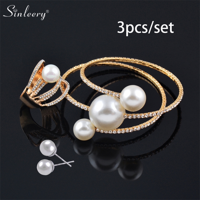 SINLEERY Wedding Jewelry Sets Big Pearl Multilayer Bracelet Bangle Rings Set For Women Gold Color TZ198 ZD1 SSP 220716
SINLEERY Wedding Jewelry Sets Big Pearl Multilayer Bracelet Bangle Rings Set For Women Gold Color TZ198 ZD1 SSP 220716