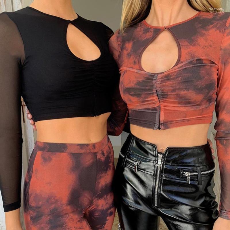 Women' Blouses & Shirts 2022 Spring Sexy Women Tie Dye Hollow Out T-shirt Long Sleeve Split Sheer Crop Top Blouse Tops Chee22, Brick red
Women' Blouses & Shirts 2022 Spring Sexy Women Tie Dye Hollow Out T-shirt Long Sleeve Split Sheer Crop Top Blouse Tops Chee22, Brick red
