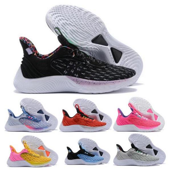 Currys Flow 9 Black Basketball Shoes Sneakers 2022 Men Women Authentic Street Pack Wapp The Game Day We Believe Elmo Play Big Count It Trainers, Grey
