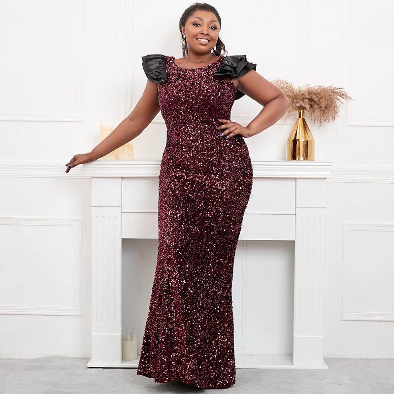 Plus Size Dresses Women Elegant Burgundy Sequin Party Maxi Dress Butterfly Sleeve Evening Long Prom DressPlus, Green
Plus Size Dresses Women Elegant Burgundy Sequin Party Maxi Dress Butterfly Sleeve Evening Long Prom DressPlus, Green