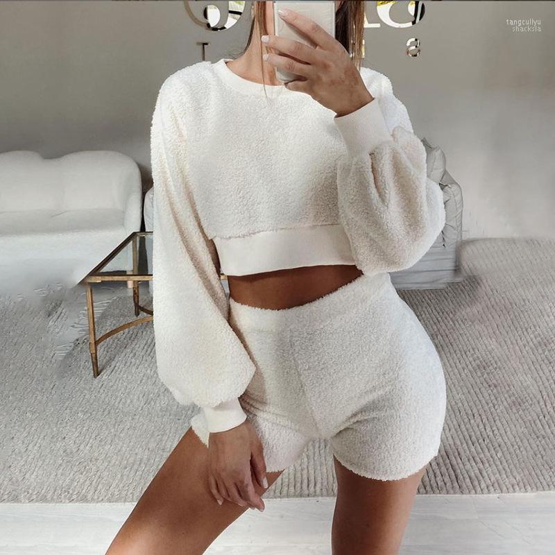 Women' Tracksuits LZYVOO Autumn Shorts Sets Two Piece Set Women Lamb Velvet Pullover Top Bag Hip High Waist Casual Suit, Creamy-white
Women' Tracksuits LZYVOO Autumn Shorts Sets Two Piece Set Women Lamb Velvet Pullover Top Bag Hip High Waist Casual Suit, Creamy-white