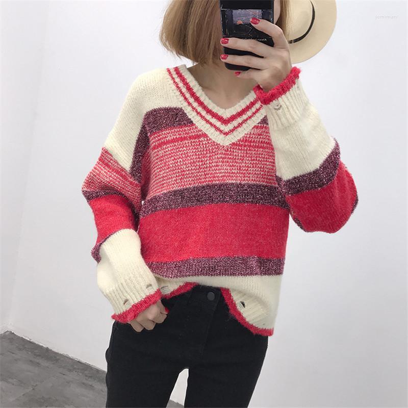 Women's Sweaters Rainbow V-neck Women Winter 2022 Jumpers Knitted Clothes Fashion Striped Over Sized Pullover Female Jemi22, Blue
Women's Sweaters Rainbow V-neck Women Winter 2022 Jumpers Knitted Clothes Fashion Striped Over Sized Pullover Female Jemi22, Blue