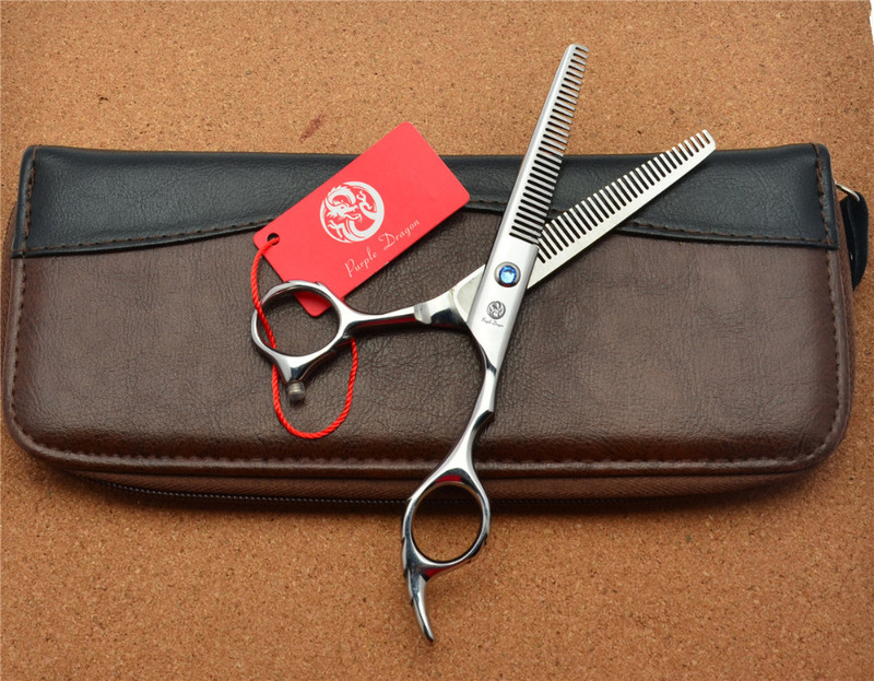 6.0'' 17.5cm Purple Dragon JP 440C Professional Hairdressing Scissors Thinning Shears Douuble Side Teeth 15% Rate Z2001 220317