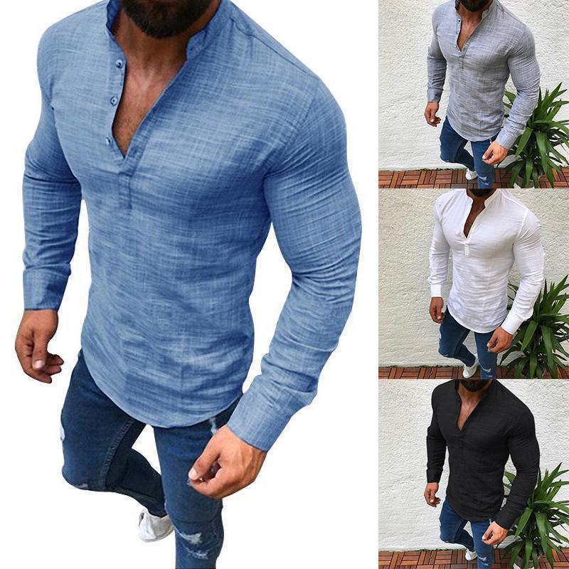 Men' Blouse Cotton Linen Shirt Loose Tops Long Sleeve V Neck Shirts Solid Fitness Pullovers Sweatshirts Casual, Black
Men' Blouse Cotton Linen Shirt Loose Tops Long Sleeve V Neck Shirts Solid Fitness Pullovers Sweatshirts Casual, Black