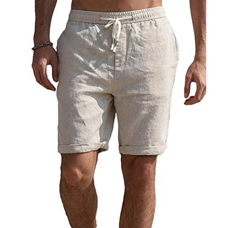 Fashion Mens Casual Linen Shorts High Quality Linen Solid Color Short Pants Mens Summer Beach Breathable Linen Shorts 220629