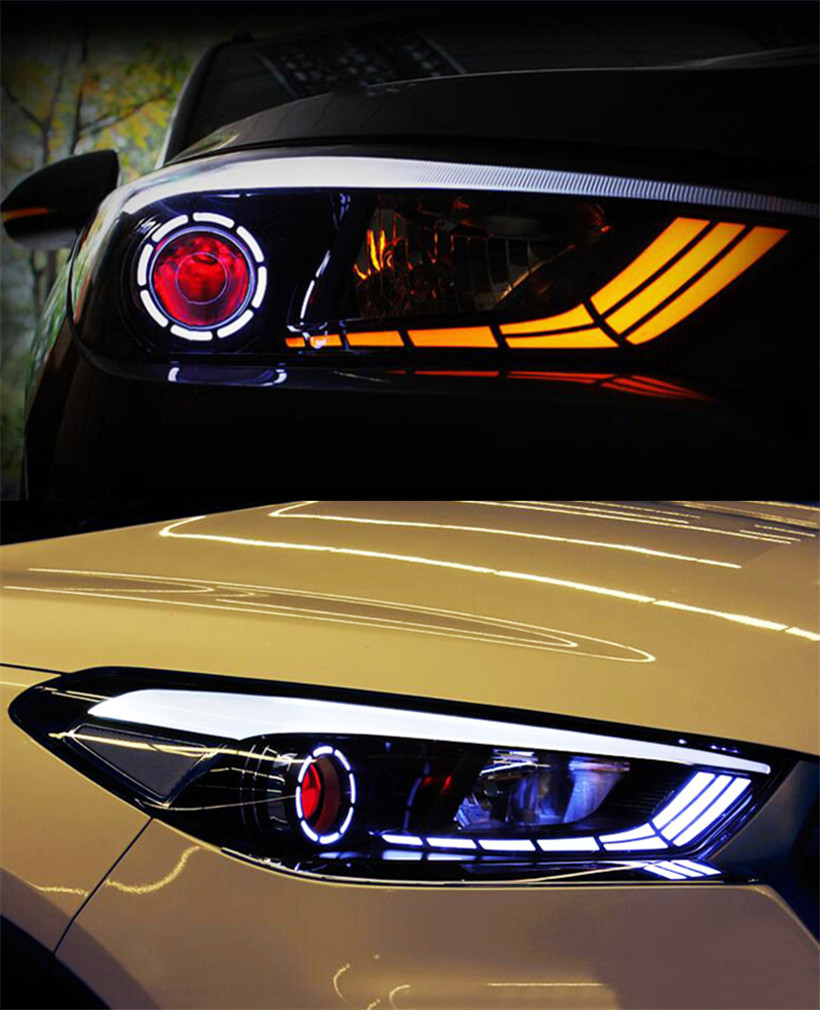 High Beam LED Lights For Hyundai Tucson LED Headlight 15-18 Car Headlights DRL Turn Signal Front Lamp