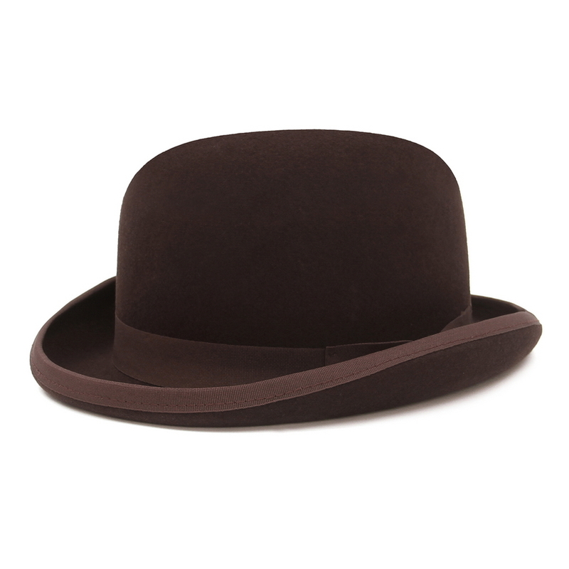 GEMVIE 4 Colors 100% Wool Felt Derby Bowler Hat For Men Women Satin Lined Fashion Party Formal Fedora Costume Magician Hat 220507