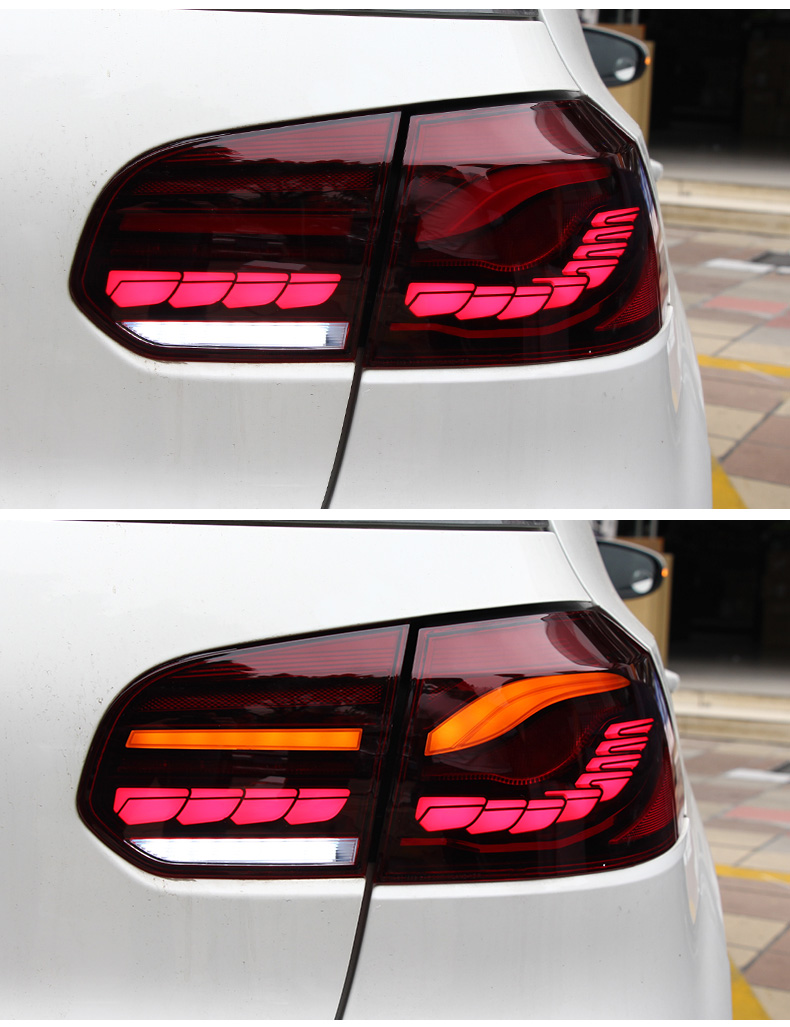 Car Tuning Lights For Golf 6 2009-2012 Golf6 MK6 R20 LED Street Light DRL Brake Stream Turn Signal Reversing Highlights