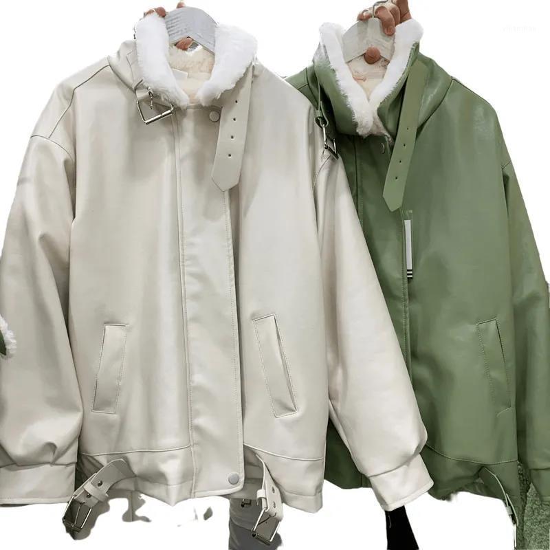 Women' Leather & Faux Fashion Motorcycle Wear PU Short Jacket Women Winter 2022 Korean Loose Lamb Wool White, Black
Women' Leather & Faux Fashion Motorcycle Wear PU Short Jacket Women Winter 2022 Korean Loose Lamb Wool White, Black