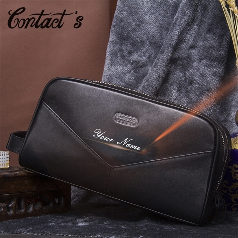 Contact's Genuine Leather Men's Cosmetic Bags Case Travel Organizer Men Toiletry Bag Luxury Brand Makeup Bags Large Capacity 220615, Black 
Contact's Genuine Leather Men's Cosmetic Bags Case Travel Organizer Men Toiletry Bag Luxury Brand Makeup Bags Large Capacity 220615, Black