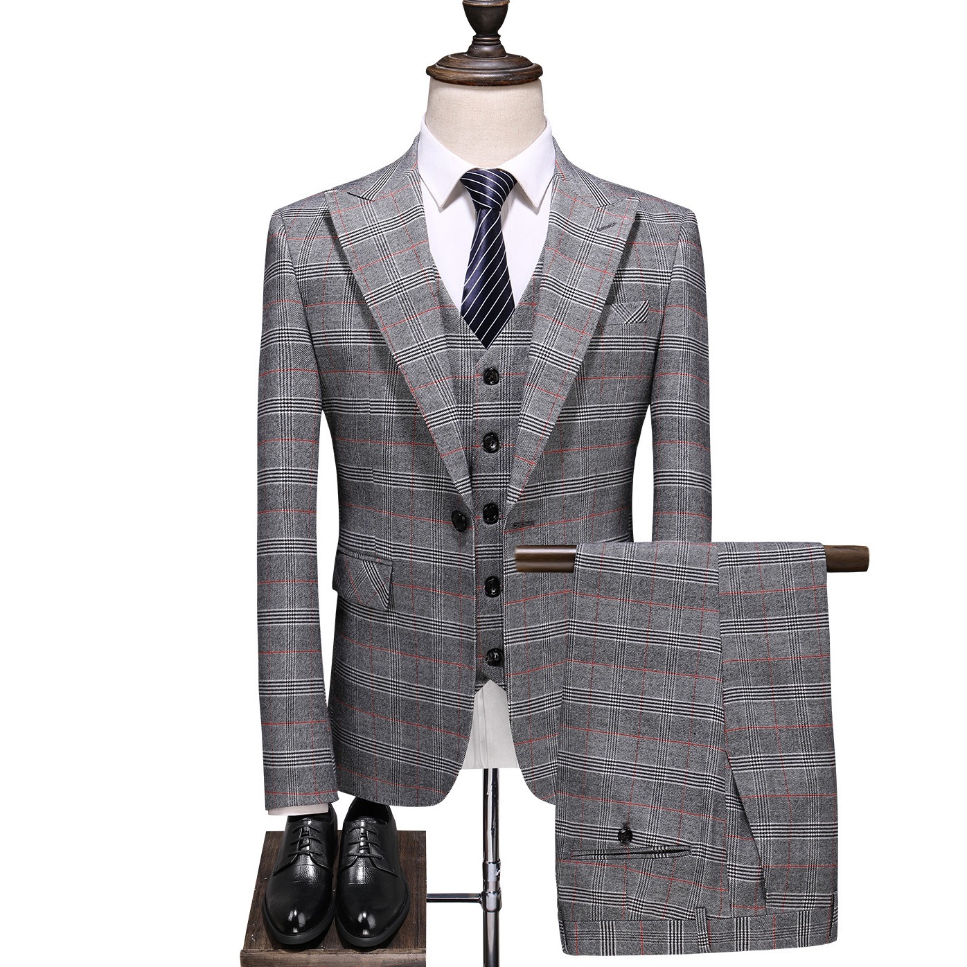 Men's Plaid Suit Slim Fit 3 Piece Casual Suits One Button Blazer Business Wedding Party Jacket Tuxedo Vest & Pants Z8wN#, Photo color
Men's Plaid Suit Slim Fit 3 Piece Casual Suits One Button Blazer Business Wedding Party Jacket Tuxedo Vest & Pants Z8wN#, Photo color