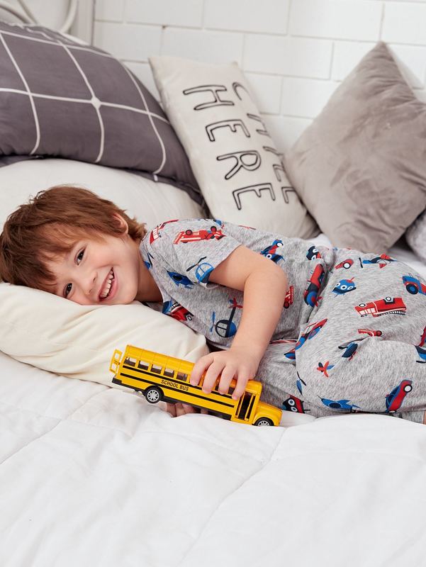 Toddler Boys All Over Car Print PJ Set SHE