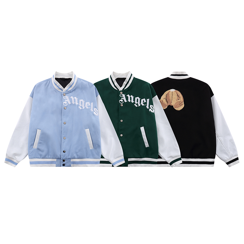 Mens Designer Jackets Palms Panelled womens Jacket Coats Towel Embroidered Guillotine Bear Men's Women's Baseball Jacket Outerwear, Black
Mens Designer Jackets Palms Panelled womens Jacket Coats Towel Embroidered Guillotine Bear Men's Women's Baseball Jacket Outerwear, Black