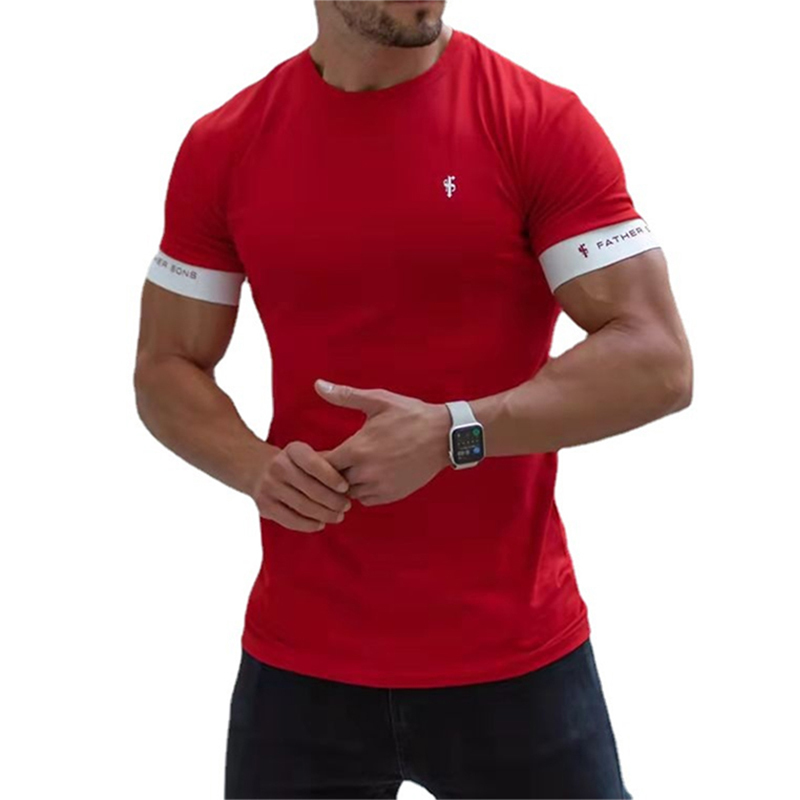 Summer Casual Men Running T-Shirts Gym Fitness Training Male O-Neck Printed High Quality Sports T-Shirts Oversized Tops 220609
