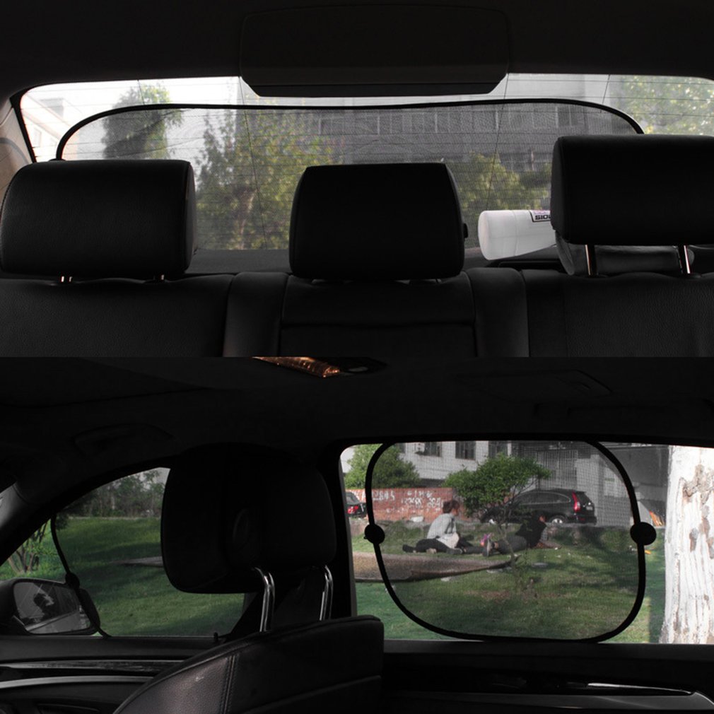 5pcs/set Car Window Sunshade Mesh Auto Sun Visor Curtain With Suction Cup Front Rear Side Windows Shade Universal Windshield Covers Sunshade for Kids 