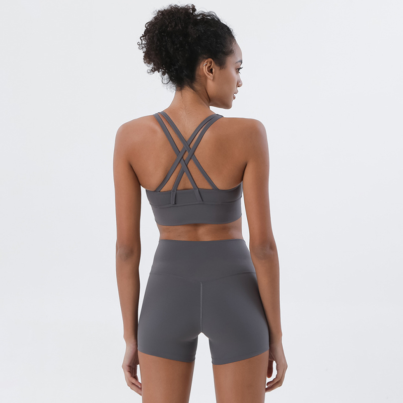 SOISOU Summer Women's Tracksuit Shorts Sets Sexy Bra High Waist Short Sportwear Suit Elastic Set Woman 2 Pieces 220330