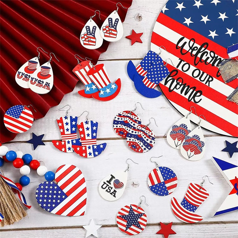 Water Drop Shape Dangle Earrings Pu Alloy American Flag Two Sided Printing Amazon Women Jewelry Independence Day Leather Earring G2B
Water Drop Shape Dangle Earrings Pu Alloy American Flag Two Sided Printing Amazon Women Jewelry Independence Day Leather Earring G2B