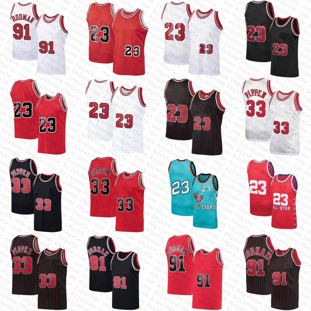 Mens 23 Dennis 91 Rodman Basketball Jerseys Scottie 33 Pippen Black Red Retro Shirt Black White, Shown
Mens 23 Dennis 91 Rodman Basketball Jerseys Scottie 33 Pippen Black Red Retro Shirt Black White, Shown