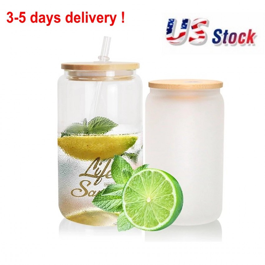 3 days delivery Sublimation Glass Beer Mugs with Bamboo Lid Straw DIY Blanks Frosted Clear Can Tumblers Cups Heat Transfer Cocktail Iced Coffee Soda Whiskey C0628211
3 days delivery Sublimation Glass Beer Mugs with Bamboo Lid Straw DIY Blanks Frosted Clear Can Tumblers Cups Heat Transfer Cocktail Iced Coffee Soda Whiskey C0628211