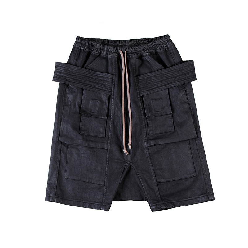 High Street Rick Wax Coating Washed Denim Shorts Designer Sweatpants Men Trousers Streetwear Women' Pants Owens Men' Clothing, Black
High Street Rick Wax Coating Washed Denim Shorts Designer Sweatpants Men Trousers Streetwear Women' Pants Owens Men' Clothing, Black