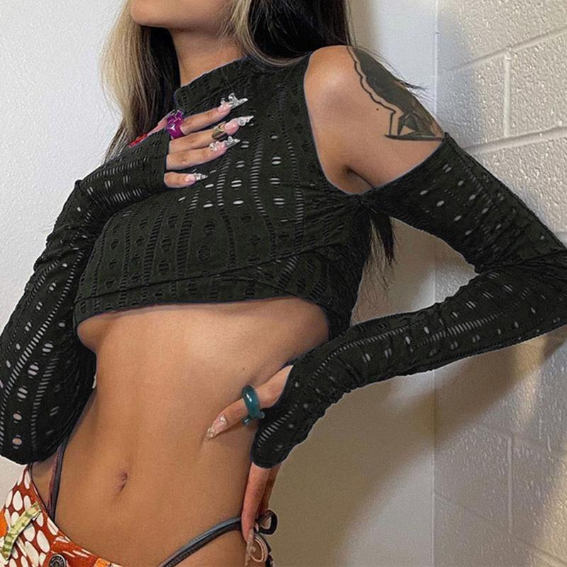 Women' T-Shirt BKLD Off-shoulder For Women Autumn Brand Long Sleeve Knitting Hole Fashion Sexy Female Pullover Clothes Streetwear, Black
Women' T-Shirt BKLD Off-shoulder For Women Autumn Brand Long Sleeve Knitting Hole Fashion Sexy Female Pullover Clothes Streetwear, Black