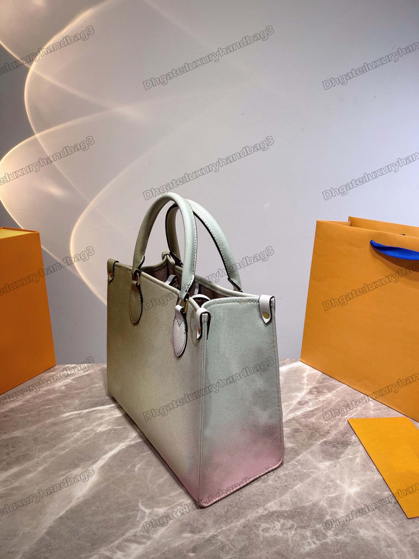 Onthego MM Spring in the City Sunset Colorful Sunrise Designer Tote Bag Gradient Blue Monograms Pattern Handle Bags Luxury Handbag Women CrossBody On The Go 32cm, Color 1#
Onthego MM Spring in the City Sunset Colorful Sunrise Designer Tote Bag Gradient Blue Monograms Pattern Handle Bags Luxury Handbag Women CrossBody On The Go 32cm, Color 1#