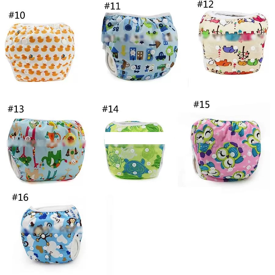 16 Colors Unisex Waterproof Adjustable Cloth Diapers Pant Baby Reusable Washable Pool Swim Diaper