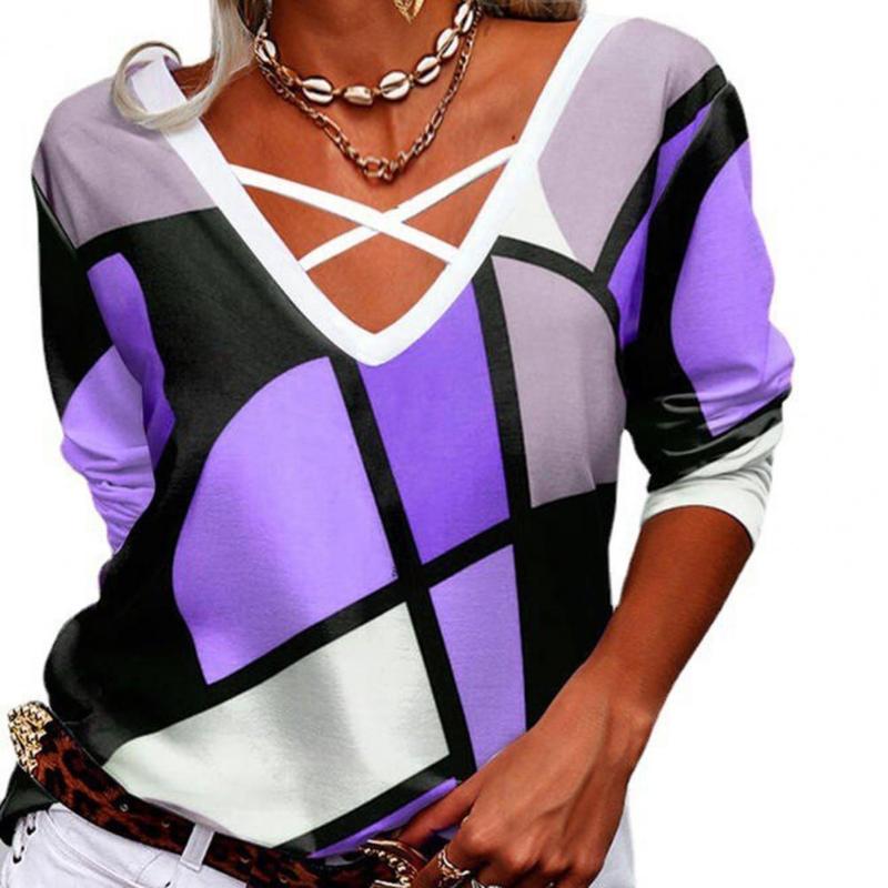 Women's Blouses & Shirts Women Shirt Patchwork V Neck Lace-up Loose Lady Top For Daily Wear Casual Pullover Autumn Grey Xxxxl, Blue
Women's Blouses & Shirts Women Shirt Patchwork V Neck Lace-up Loose Lady Top For Daily Wear Casual Pullover Autumn Grey Xxxxl, Blue