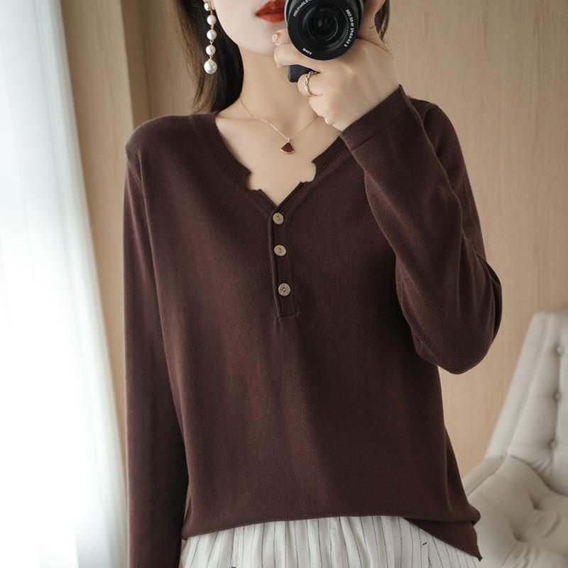 Women's Sweaters 2022 Autumn V-neck 100%Pure Cotton Knit Sweater Women Short Long-sleeved Top Korean Casual All-match Thread Pullover, White;black
Women's Sweaters 2022 Autumn V-neck 100%Pure Cotton Knit Sweater Women Short Long-sleeved Top Korean Casual All-match Thread Pullover, White;black