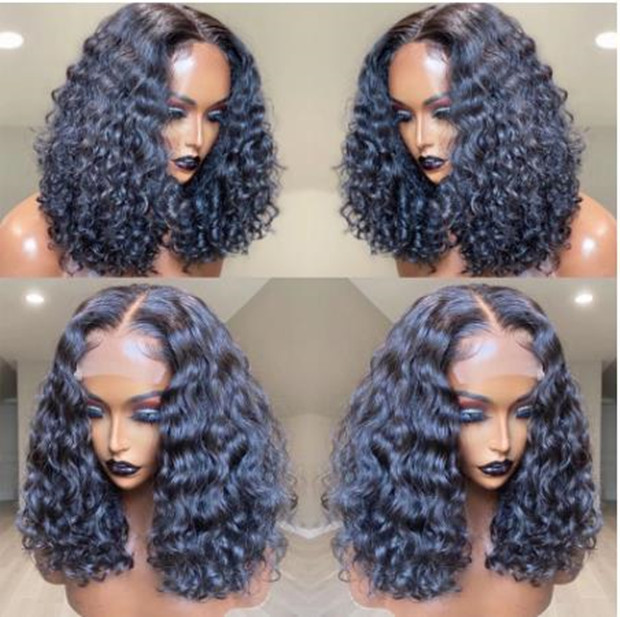 Lace Human Hair Wigs Short Curly Bob Wigs For Women Brazilian Pre Plucked On Sale 13x4 4x4 5x5