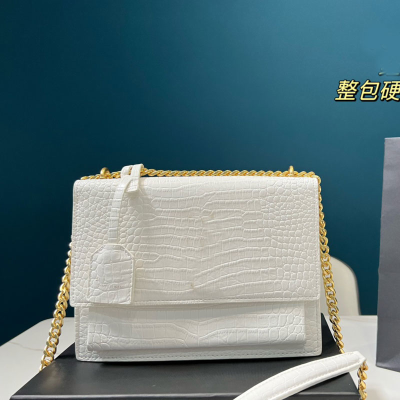 Chain Crossbody Bag Flap Messenger Purse Handbag Female Shoulder Bags Fashion Genuine Leather Alligator Hardware Letter Buckle Hasp Lady High Quality
Chain Crossbody Bag Flap Messenger Purse Handbag Female Shoulder Bags Fashion Genuine Leather Alligator Hardware Letter Buckle Hasp Lady High Quality