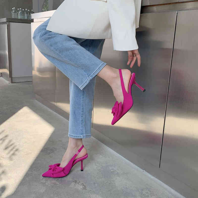 Sandals High Heels 2022 Summer Brand Women Slingback Shoes Fashion Bow-knot Pointed Ladies Elegant Dress Pumps 220323, Black
Sandals High Heels 2022 Summer Brand Women Slingback Shoes Fashion Bow-knot Pointed Ladies Elegant Dress Pumps 220323, Black